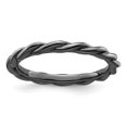 thumbnail image 1 of Auriga Fine Jewelry 925 Sterling Silver Black-plated Twist Ring for Women Size 5, 1 of 6
