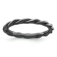thumbnail image 1 of Auriga 925 Sterling Silver Black-plated Twist Ring for Women Size- 8, 1 of 6