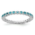 thumbnail image 1 of Auriga 925 Sterling Silver Blue Topaz Eternity Ring for Women Size- 7, 1 of 6