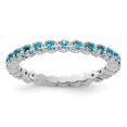 thumbnail image 1 of Auriga Fine Jewelry 925 Sterling Silver Blue Topaz Eternity Ring for Women Size- 8, 1 of 6