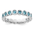 thumbnail image 1 of Auriga 925 Sterling Silver Blue Topaz Eternity Ring for Women Size- 8, 1 of 6
