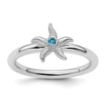 thumbnail image 1 of Auriga Fine Jewelry 925 Sterling Silver Blue Topaz Starfish Ring for Women Size- 6, 1 of 6