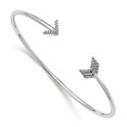 thumbnail image 1 of Auriga 925 Sterling Silver Brilliant Embers Rhodium Plated Zirconia Arrow Bangle for Women, 1 of 4