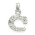 thumbnail image 1 of Auriga Fine Jewelry 925 Sterling Silver CZ Letter C Initial Pendant for Women(L- 17mm, W- 12mm), 1 of 6
