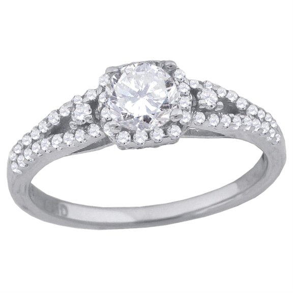 Auriga Fine Jewelry 925 Sterling Silver CZ Size-7 Anniversary Promise Wedding Band Engagement Ring for Women