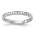 thumbnail image 1 of Auriga Fine Jewelry 925 Sterling Silver Created Opal Ring for Women Size 7, 1 of 6
