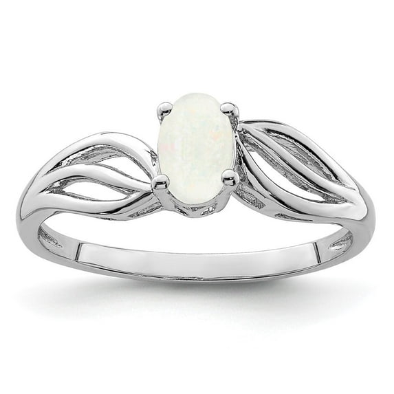 Auriga Fine Jewelry 925 Sterling Silver Created Opal Solitaire Engagement Ring Size 5 for Women