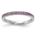 thumbnail image 1 of Auriga Fine Jewelry 925 Sterling Silver Created Pink Sapphire Ring for Women Size 6, 1 of 6