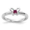 thumbnail image 1 of Auriga Fine Jewelry 925 Sterling Silver Created Ruby Ring for Women Size- 5, 1 of 6