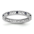 thumbnail image 1 of Auriga 925 Sterling Silver Created Sapphire Ring for Women Size- 10, 1 of 4