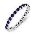 thumbnail image 1 of Auriga Fine Jewelry 925 Sterling Silver Created Sapphire Stackable Ring for Women Size- 9, 1 of 6