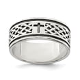 thumbnail image 1 of Auriga 925 Sterling Silver Cross and Weave Ring Size 10 for Men's, 1 of 6