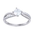 thumbnail image 1 of Auriga 925 Sterling Silver Cubic-Zirconia Engagement Ring Size 5 for Women, 1 of 6