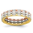 thumbnail image 1 of Auriga 925 Sterling Silver Cubic Zirconia Eternity 3 Band Ring Size 7 for Women, 1 of 5