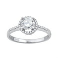thumbnail image 1 of Auriga 925 Sterling Silver Cubic Zirconia Halo Ring Size 6 for Women, 1 of 4