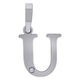 thumbnail image 1 of Auriga Fine Jewelry 925 Sterling Silver Cubic Zirconia Plain Initial Letter U Charm Pendant for Women, 1 of 4