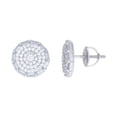 thumbnail image 1 of Auriga Fine Jewelry 925 Sterling Silver Cubic Zirconia Round Fashion Stud Earrings for Men's, 1 of 3