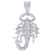 Auriga 925 Sterling Silver Cubic Zirconia Scorpion Insect Charm Pendant for Men