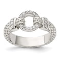 thumbnail image 1 of Auriga Fine Jewelry 925 Sterling Silver Cubic Zirconia Textured Ring Size 7 for Women, 1 of 5