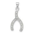 thumbnail image 1 of Auriga Fine Jewelry 925 Sterling Silver Cubic Zirconia Wishbone Pendant for Women(L- 25mm, W- 11.1mm), 1 of 4