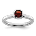 thumbnail image 1 of Auriga Fine Jewelry 925 Sterling Silver Cushion Cut Garnet Ring for Women Size- 9, 1 of 6