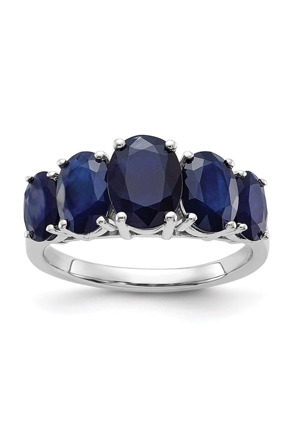 925 Sterling Silver Dark Sapphire Engagement Ring Size 7 for Women