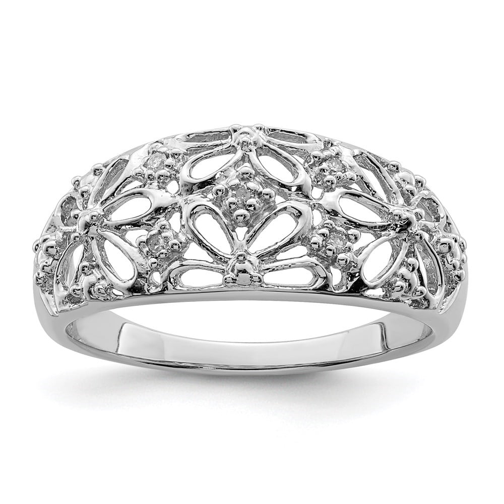 Auriga 925 Sterling Silver Diamond Engagement Ring Size 7 for Women