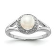 thumbnail image 1 of Auriga Fine Jewelry 925 Sterling Silver Diamond and Pearl Ring Size 6 for Women, 1 of 6