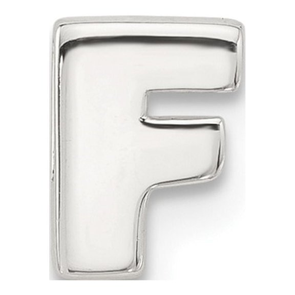 Auriga Fine Jewelry 925 Sterling Silver E-coated Letter F Slide Charm Pendant for Women(L- 7.21mm)