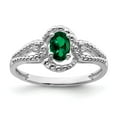 thumbnail image 1 of Auriga 925 Sterling Silver Emerald and Diamond Engagement Ring Size- 9 for Women, 1 of 6