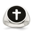 thumbnail image 1 of Auriga 925 Sterling Silver Enameled Cross Ring Size 10 for Men, 1 of 5