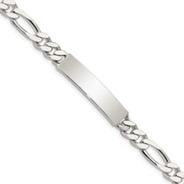 Auriga Fine Jewelry 925 Sterling Silver Engravable Figaro Link Id Bracelet 7.5inch for Women