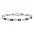 thumbnail image 1 of Auriga 925 Sterling Silver Garnet Bracelet 7 inch for Women(L- 7inch, W- 6mm), 1 of 6