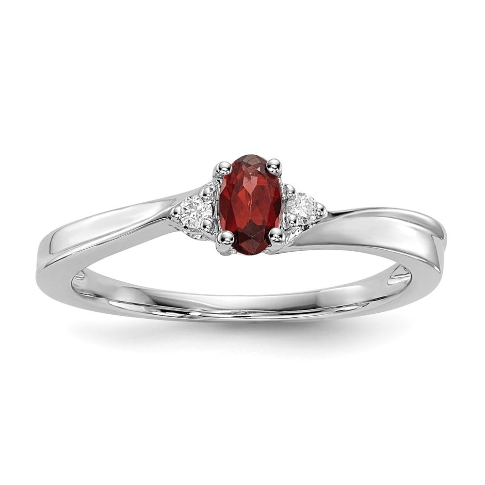 Auriga 925 Sterling Silver Garnet Engagement Ring Size 8 for Women