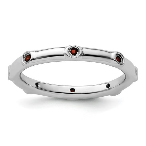 Auriga 925 Sterling Silver Garnet Ring for Women Size- 10