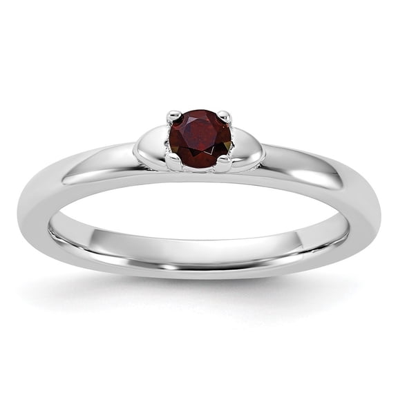 Auriga 925 Sterling Silver Garnet Ring for Women Size- 7