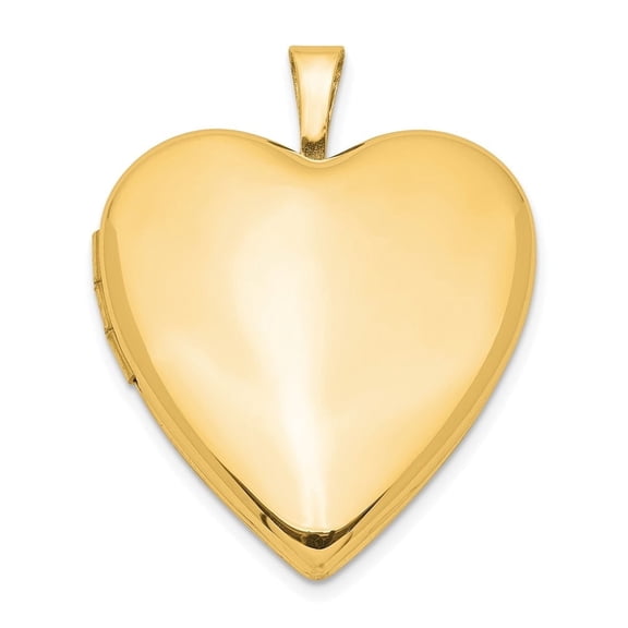 Auriga 925 Sterling Silver Gold-plated 20mm Front/Satin Back Heart Locket (L-25mm, W-19.5mm) Valentine's Day Gift for Women