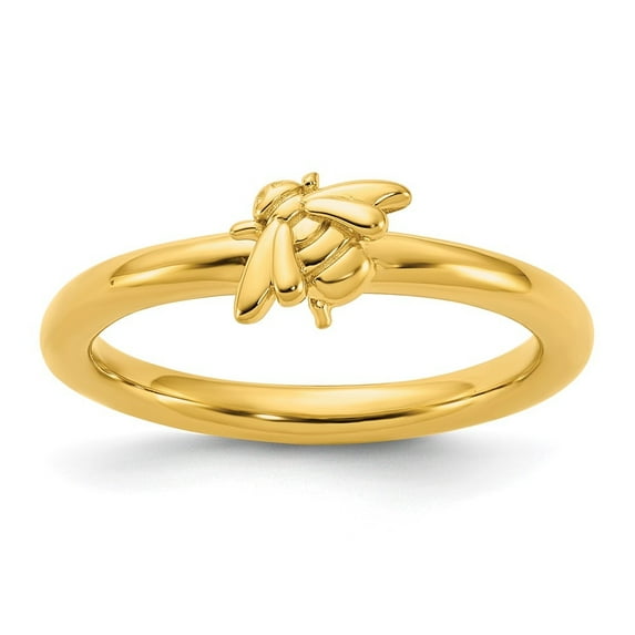 Auriga Fine Jewelry 925 Sterling Silver Gold-plated Bee Ring for Women Size 10