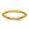 thumbnail image 1 of Auriga 925 Sterling Silver Gold-plated Hammered Ring for Women Size- 8, 1 of 6