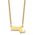 thumbnail image 1 of Auriga 925 Sterling Silver Gold-plated Massachusetts State Necklace for Women, 1 of 5