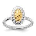 thumbnail image 1 of Auriga Fine Jewelry 925 Sterling Silver Gold-plated Oval Ring for Women Size 6, 1 of 6