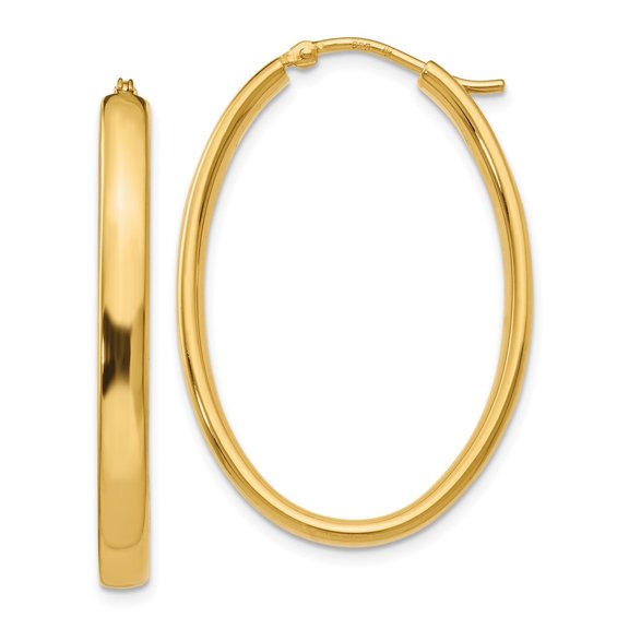 Auriga 925 Sterling Silver Gold-plated Polished Oval Hoop Earrings for Women