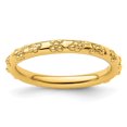 thumbnail image 1 of Auriga Fine Jewelry 925 Sterling Silver Gold-plated Textured Ring for Women Size 5, 1 of 6