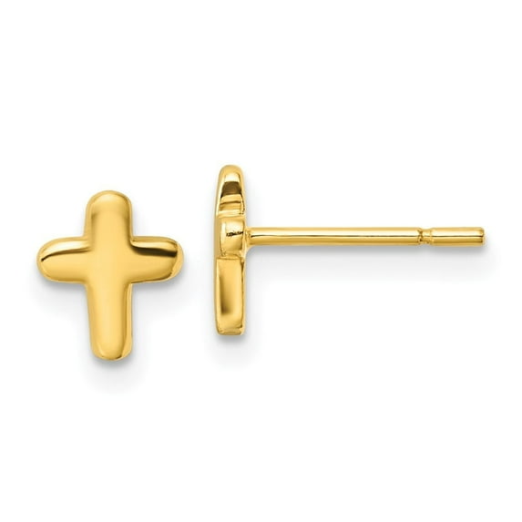 Auriga Fine Jewelry 925 Sterling Silver Gold-tone Polished Cross Stud Earrings for Women