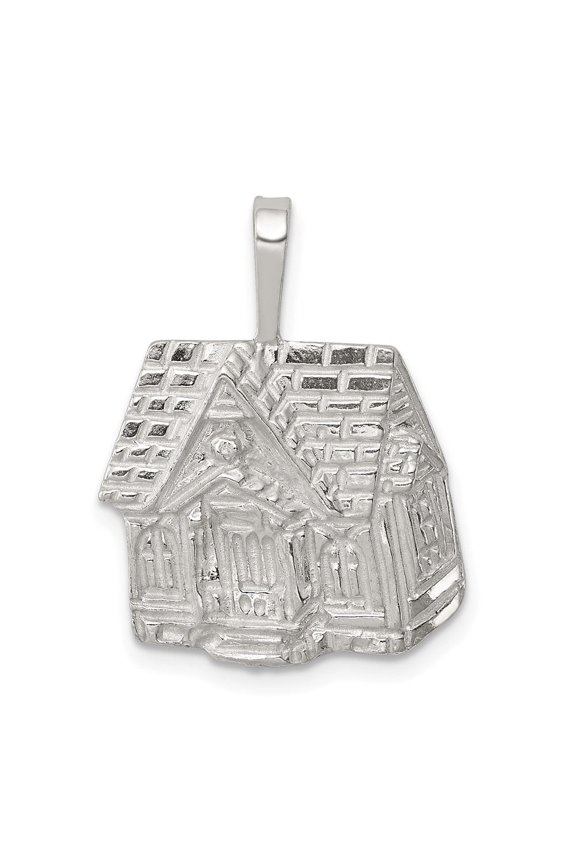 Fine Jewelry 925 Sterling Silver House Charm for Women (L - 23mm, W - 18mm)