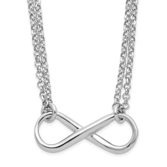 Auriga Fine Jewelry 925 Sterling Silver Infinity Symbol Necklace for Women 18"