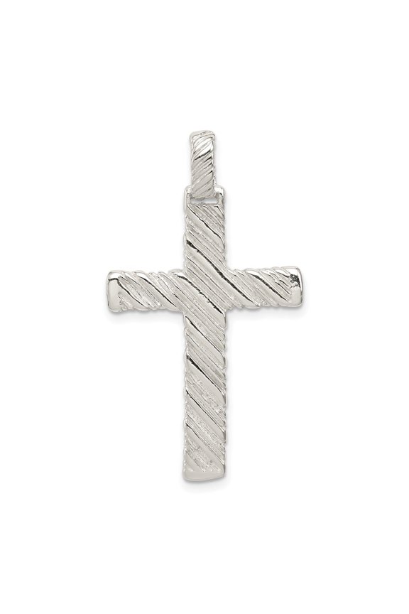 925 Sterling Silver Latin Cross Charm for Women (Length - 40 mm, Width - 21 mm)