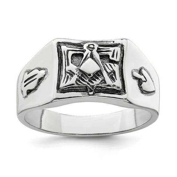 Auriga Fine Jewelry 925 Sterling Silver Masonic Ring Size 11 for Men