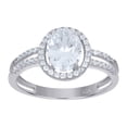 thumbnail image 1 of Auriga 925 Sterling Silver Oval Round Cubic-Zirconia Oval Head Fashion Ring Size 9 for Women, 1 of 1