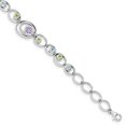 thumbnail image 1 of Auriga 925 Sterling Silver Peridot Blue Topaz Amethyst Bracelet 7.25 inch for Women(L- 7.25inch), 1 of 5